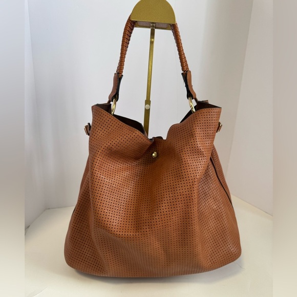 Cutest faux leather brown bucket purse - Picture 1 of 13